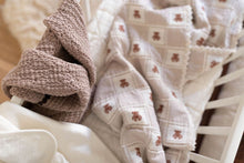 Load image into Gallery viewer, NEW GRAIN TEDDY PATCHWORK BLANKET || CRIB