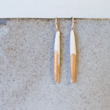 Load image into Gallery viewer, QUILL DANGLES || WHITE + GOLD