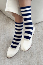 Load image into Gallery viewer, LE BON SHOPPE WALLY SOCKS || WIDE NAVY STRIPE