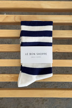 Load image into Gallery viewer, LE BON SHOPPE WALLY SOCKS || WIDE NAVY STRIPE