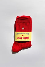 Load image into Gallery viewer, LE BON SHOPPE EMBROIDERED HER SOCKS || CLASSIC RED + HEART