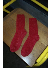 Load image into Gallery viewer, LE BON SHOPPE WINTER SPARKLE SOCKS || POINTSETTIA
