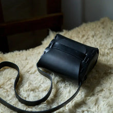 Load image into Gallery viewer, LEATHER SADDLE BAG || BLACK