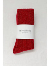 Load image into Gallery viewer, LE BON SHOPPE WINTER SPARKLE SOCKS || POINTSETTIA