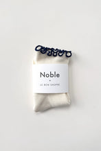 Load image into Gallery viewer, NOBLE x LE BON SHOPPE The Petite Ruffled Modal Socks || Soft White / Navy