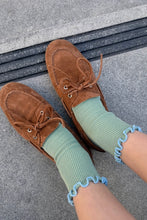 Load image into Gallery viewer, NOBLE x LE BON SHOPPE The Petite Ruffled Modal Socks || Sea Glass / Powder Blue