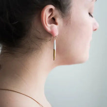 Load image into Gallery viewer, QUILL DANGLES || WHITE + GOLD