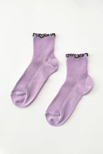 Load image into Gallery viewer, NOBLE x LE BON SHOPPE The Petite Ruffled Modal Socks || Lilac / Brown