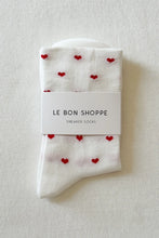 Load image into Gallery viewer, LE BON SHOPPE SNEAKER SOCKS || HEART WHITE/RED