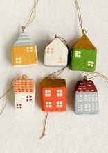 Load image into Gallery viewer, PAPER MACHE HOUSE ORNAMENT