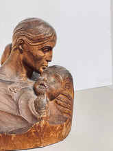 Load image into Gallery viewer, VINTAGE WOMAN AND CHILD CARVED SCULPTURE