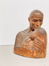 Load image into Gallery viewer, VINTAGE WOMAN AND CHILD CARVED SCULPTURE