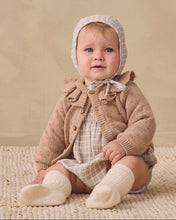 Load image into Gallery viewer, QUINCY MAE RUFFLE COLLAR CARDIGAN HEATHERED ALMOND