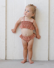 Load image into Gallery viewer, QUINCY MAE SMOCKED RUFFLE BIKINI POPPY FLORAL