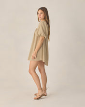 Load image into Gallery viewer, RYLEE + CRU WOMEN'S SABRINA MINI DRESS OCRE CHECK