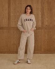 Load image into Gallery viewer, RYLEE + CRU BARREL PANT | BURGUNDY PINSTRIPE