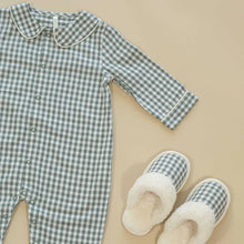 Load image into Gallery viewer, SALE - RYLEE + CRU BABY PAJAMA ROMPER || EVERGREEN GINGHAM