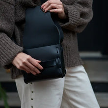 Load image into Gallery viewer, LEATHER SADDLE BAG || BLACK