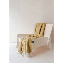 Load image into Gallery viewer, RECYCLED WOOL KNEE BLANKET || MUSTARD HERRINGBONE