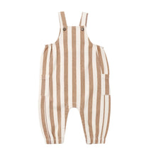 Load image into Gallery viewer, RYLEE & CRU CARGO BABY OVERALL FAWN PINSTRIPE
