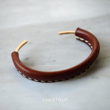 Load image into Gallery viewer, TALOUHA LEATHER AND BRONZE CUFF BRACELET
