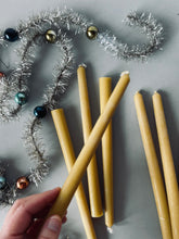 Load image into Gallery viewer, HANDMADE 100% BEESWAX TAPER CANDLES || SET OF 2