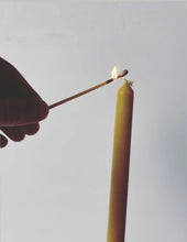 Load image into Gallery viewer, HANDMADE 100% BEESWAX TAPER CANDLES || SET OF 2