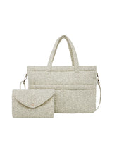 Load image into Gallery viewer, QUINCY MAE DIAPER BAG + CHANGING PAD SET || GREEN GARDEN
