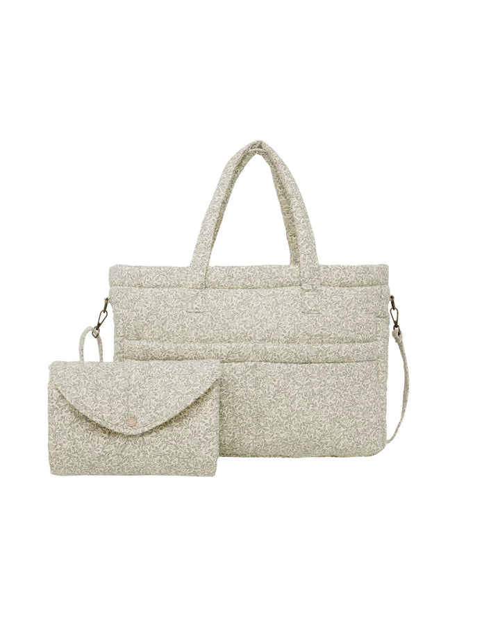 QUINCY MAE DIAPER BAG + CHANGING PAD SET || GREEN GARDEN