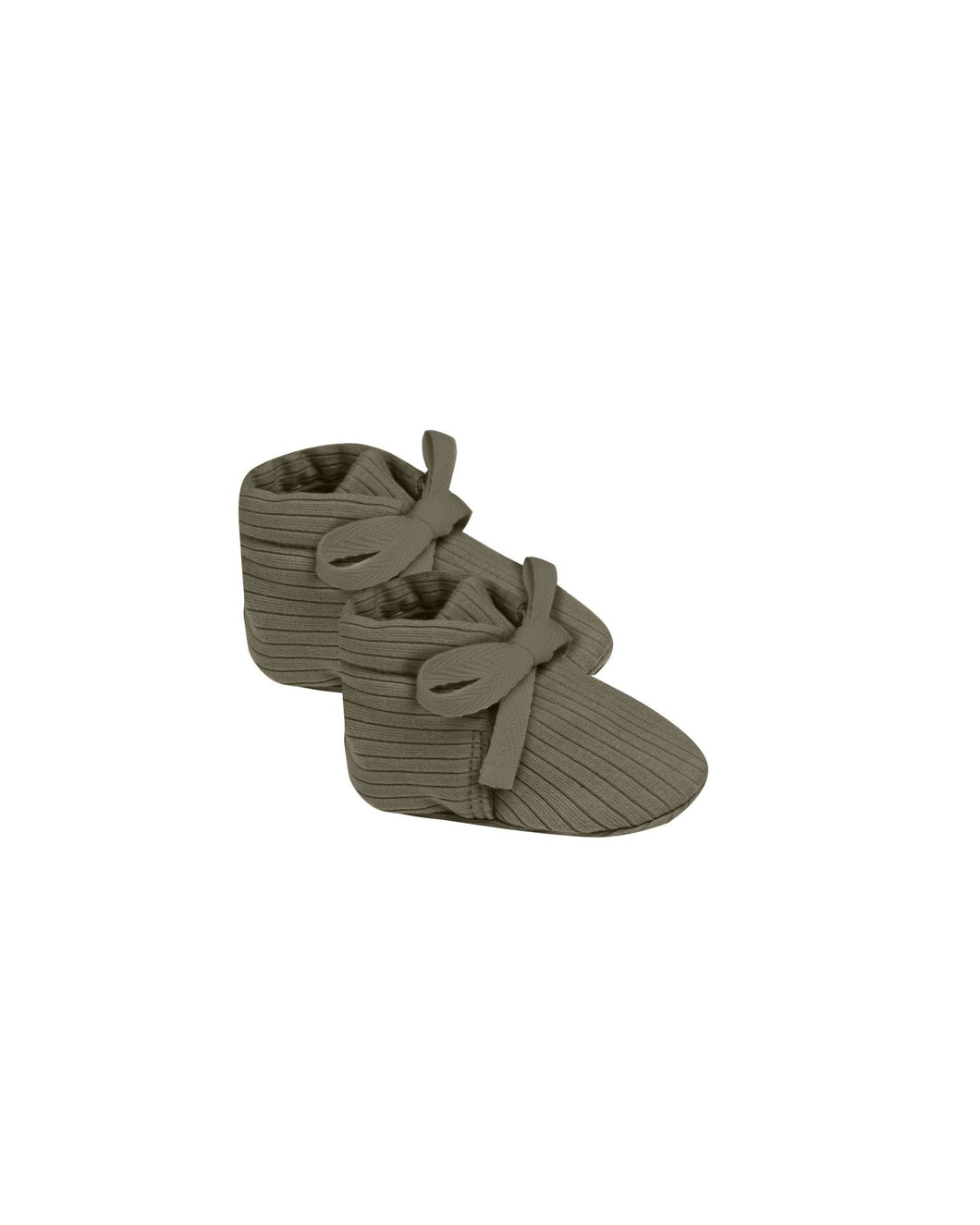 SALE - QUINCY MAE RIBBED BABY BOOTIES || FOREST