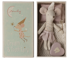 MAILEG TOOTH FAIRY MOUSE, LITTLE SISTER IN MATCHBOX