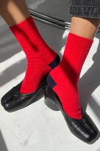 Load image into Gallery viewer, LE BON SHOPPE CLASSIC CASHMERE SOCK || POPPY RED

