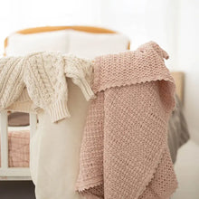 Load image into Gallery viewer, NEW GRAIN WAFFLE BABY BLANKET || PETAL
