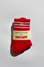 Load image into Gallery viewer, LE BON SHOPPE EMBROIDERED GIRLFRIEND SOCKS || SCARLETT + HEART
