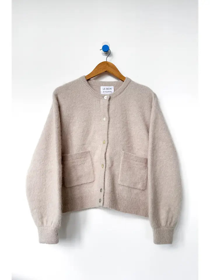 LE BON SHOPPE AMELIE ALPACA CARDIGAN || SMOKE