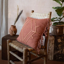 Load image into Gallery viewer, HANDWOVEN FRIDA PILLOW || RUST
