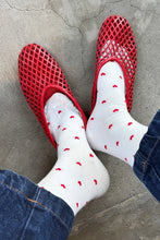 Load image into Gallery viewer, LE BON SHOPPE SNEAKER SOCKS || HEART WHITE/RED
