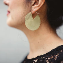 Load image into Gallery viewer, MODERN MADINI || GEOMETRIC BRASS DISK HOOPS
