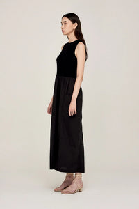 JERSEY MIXED COTTON MAXI DRESS