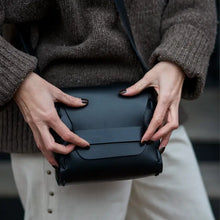 Load image into Gallery viewer, LEATHER SADDLE BAG || BLACK
