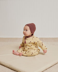 SALE - QUINCY MAE WAFFLE LONG SLEEVE JUMPSUIT || APPLES