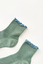 Load image into Gallery viewer, NOBLE x LE BON SHOPPE The Petite Ruffled Modal Socks || Sea Glass / Powder Blue
