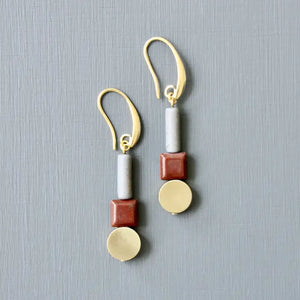 BURGANDY & GRAY EARRINGS