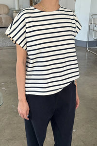 LE BON SHOPPE MANON TEE || NAVY STRIPE