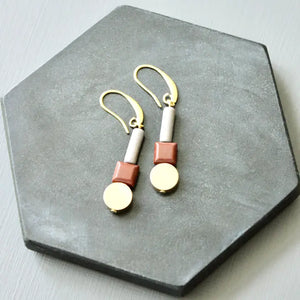 BURGANDY & GRAY EARRINGS