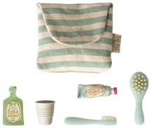 Load image into Gallery viewer, MAILEG TOOTHBRUSH SET IN BAG, MOUSE || BLUE STRIPE
