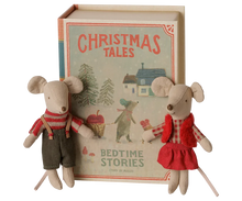 Load image into Gallery viewer, MAILEG Christmas Twin Mice, Little Sister and Brother in Book
