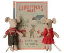 Load image into Gallery viewer, MAILEG Christmas Twin Mice, Little Sister and Brother in Book
