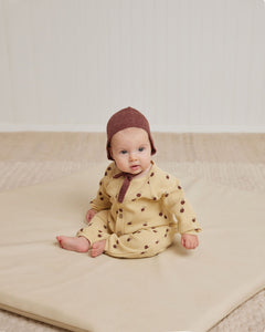 SALE - QUINCY MAE WAFFLE LONG SLEEVE JUMPSUIT || APPLES