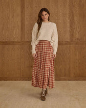 Load image into Gallery viewer, RYLEE + CRU TIERED MIDI SKIRT || RED PLAID
